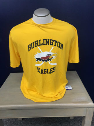 Burlington Eagles Dri fit Gold T shirts